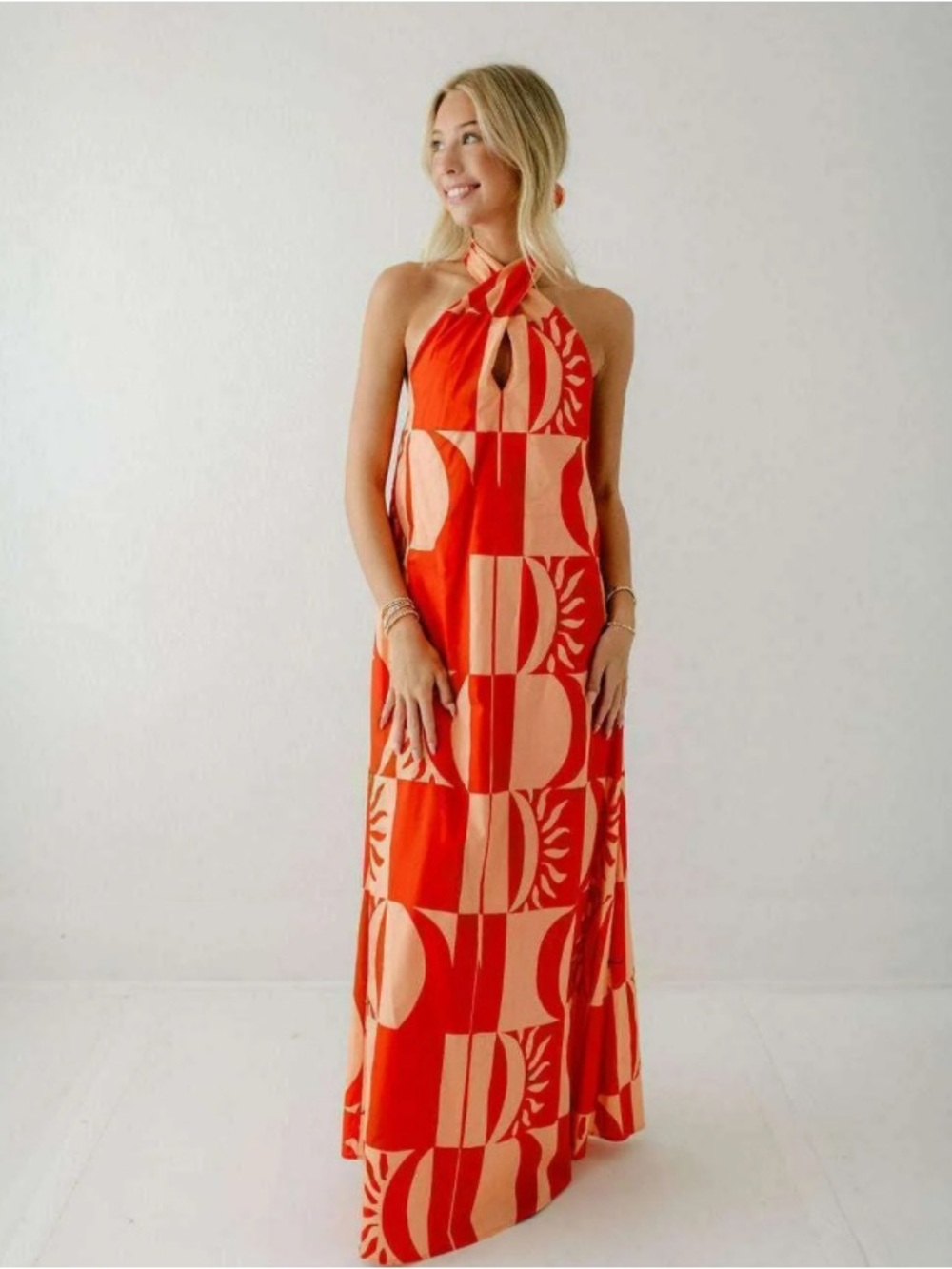 CROSBY by MOLLIE BURCH Cleo Crisscross Halter Neck  Maxi Dress  NWT